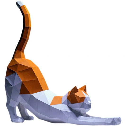 Origami kattenstandbeeld