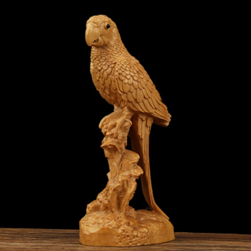 Houten vogelsculptuur