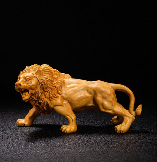 Sculpture Lion en Bois