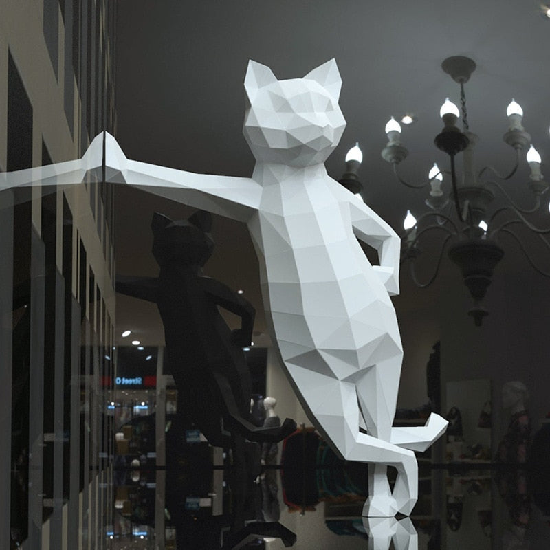 Origami kattensculptuur