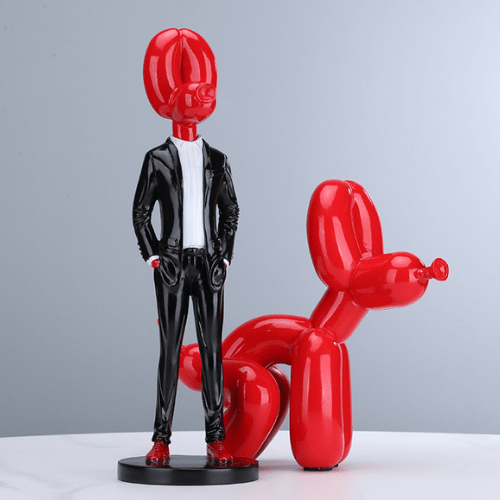 Rode ballonhond sculptuur