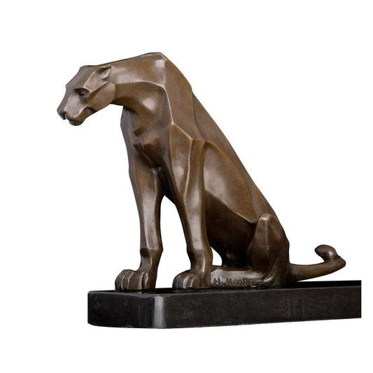 Panter bronzen sculptuur